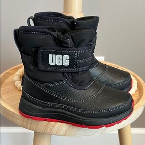 UGG Kids Taney Weather Black Boots with Red Soles Size 9
